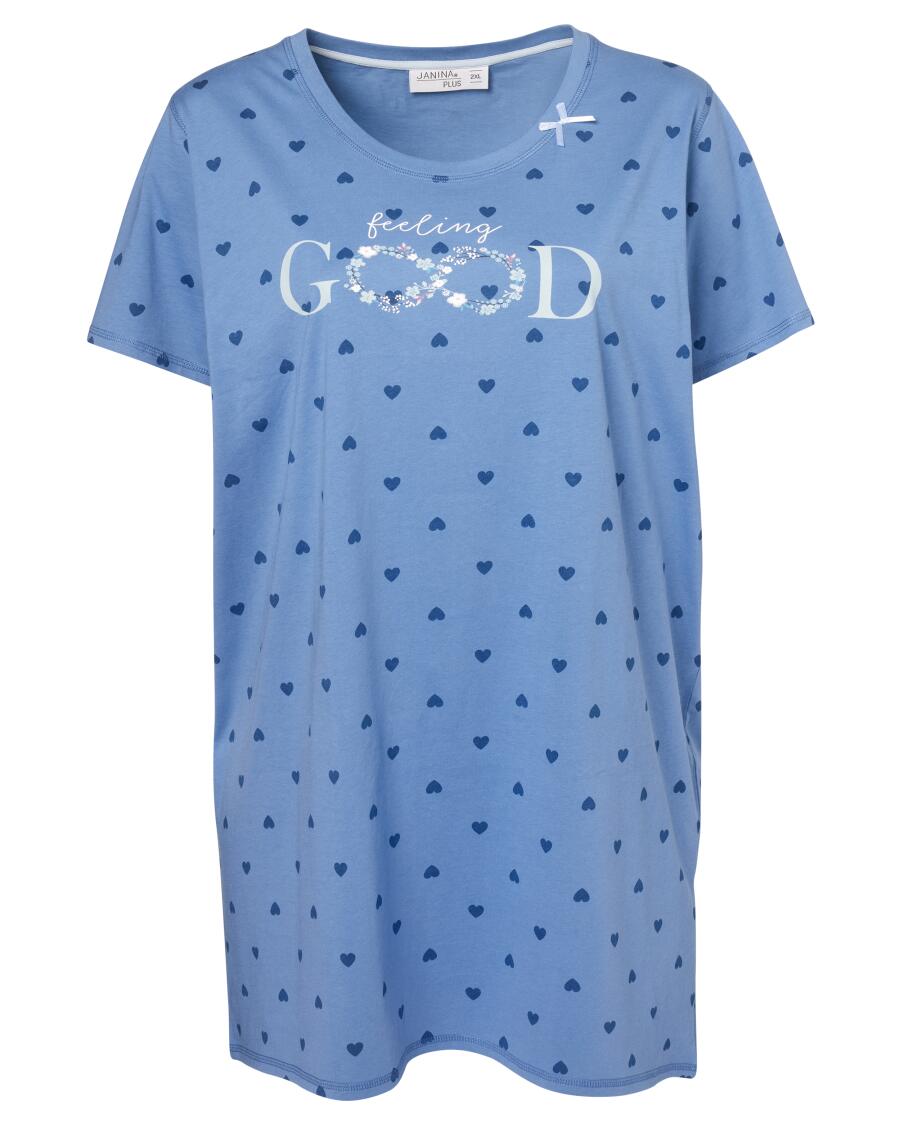 Bigshirt mit Allover-Print blau