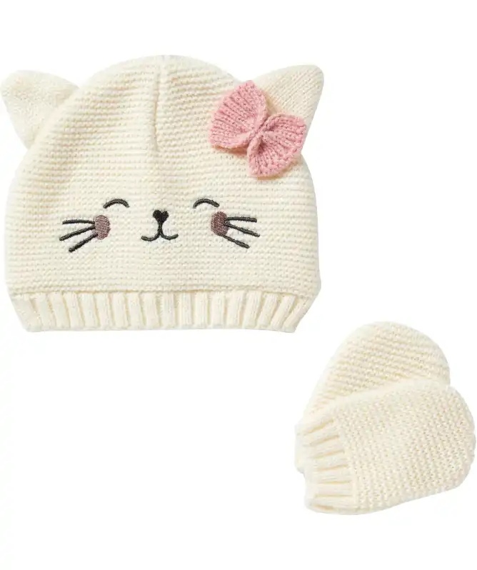 Strickmütze + Fäustlinge