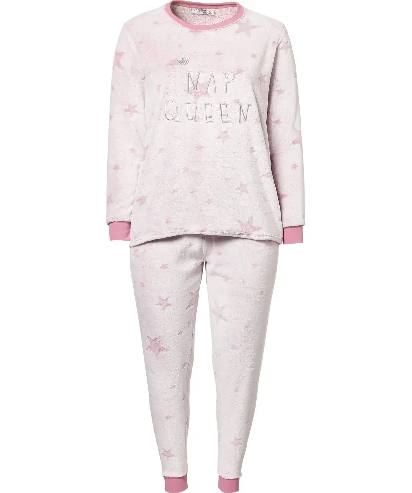 Pyjama mit Stickerei für Damen, altrosa