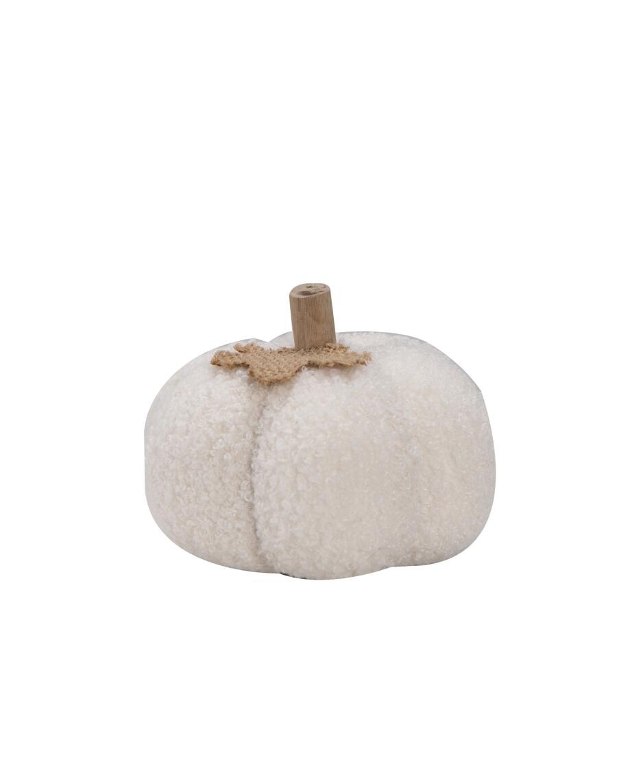 Pompoen bouclé Decoratie wit
