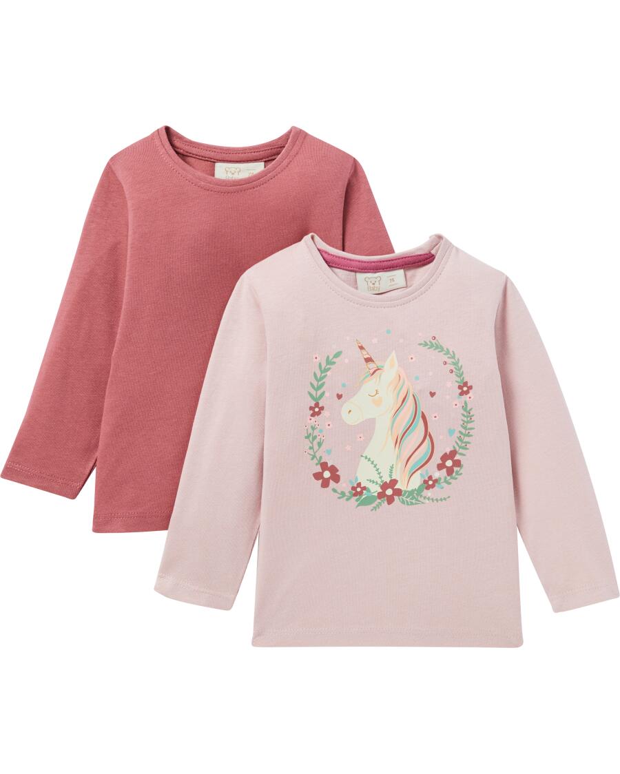 Langarmshirts Einhorn hellrosa