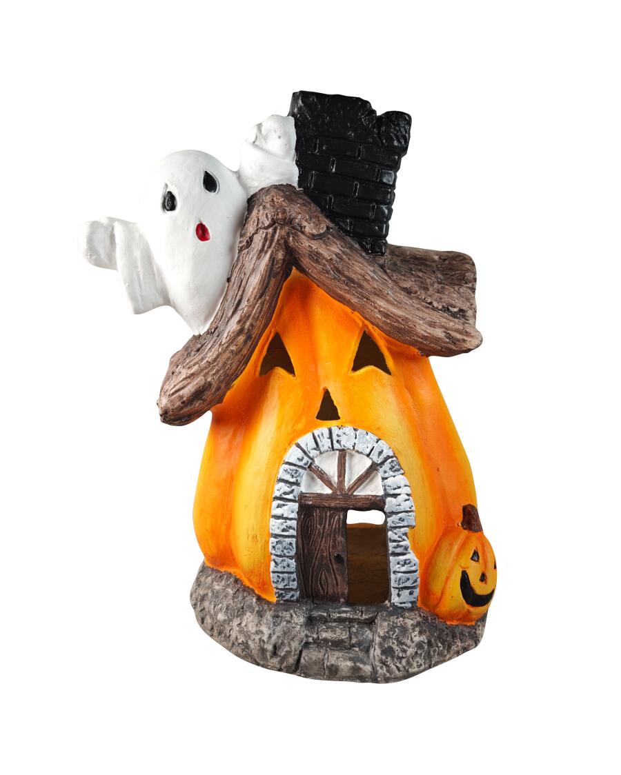 Halloween svícen na čajovou svíčku oranžová