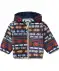Gemusterte Teddyjacke dunkelblau
