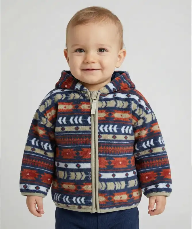 Vzorovaná plyšová bunda