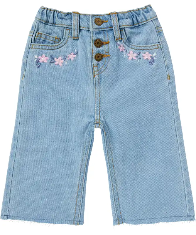 Jeans mit Blumenstickereien