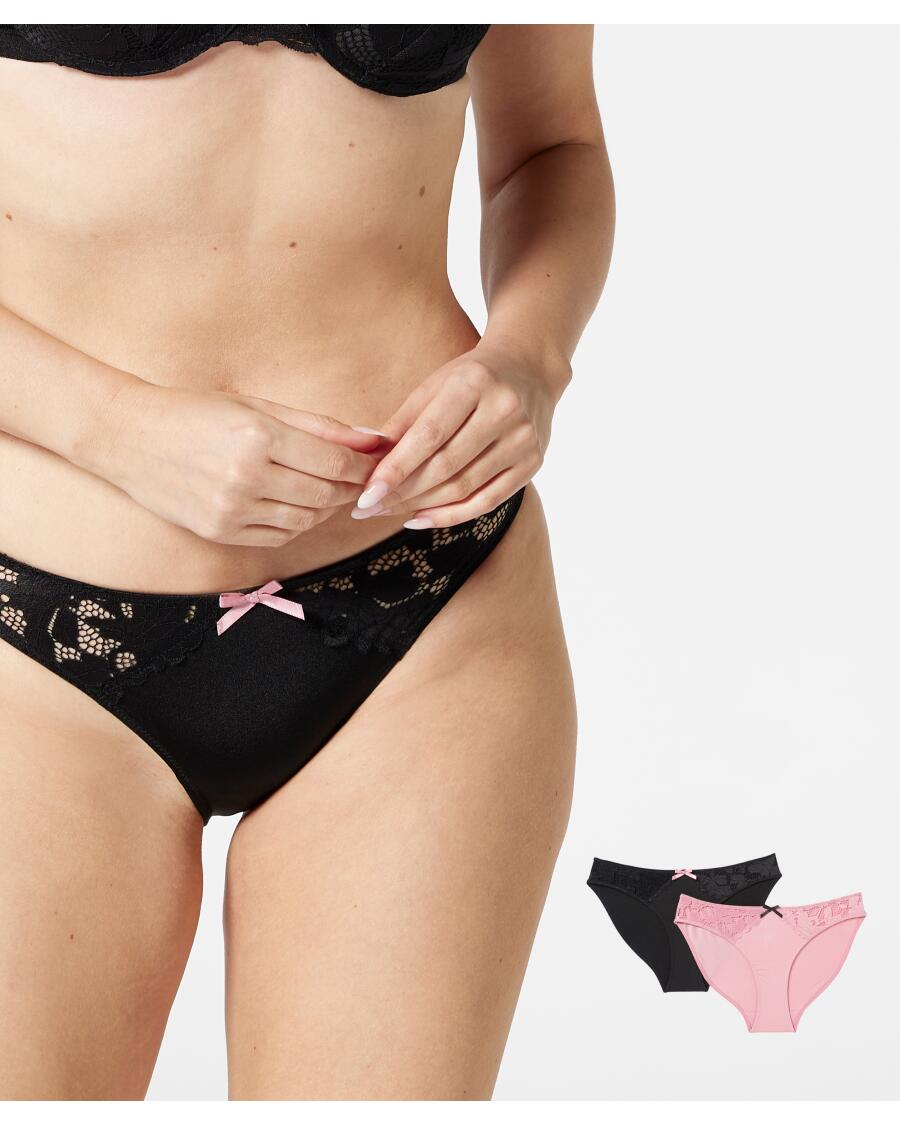Slips mit Kontrastschleife schwarz