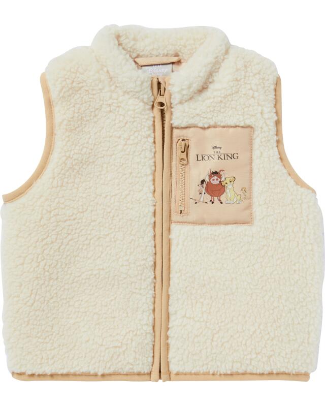 Gilet sans manches fourrure teddy The Lion King bébé garçon, blanc cassé — KiK, produit allemand authentique au Maroc