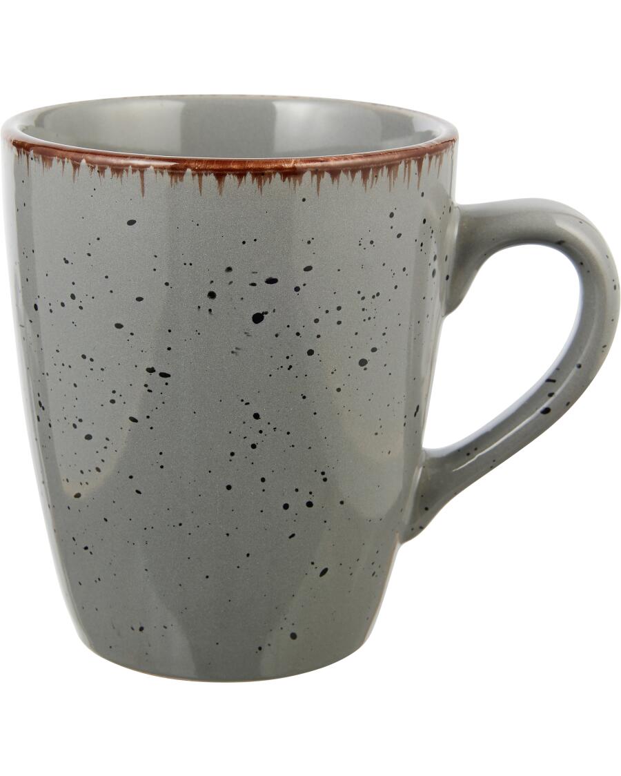 Kaffeetasse gesprenkelt dunkelgrau