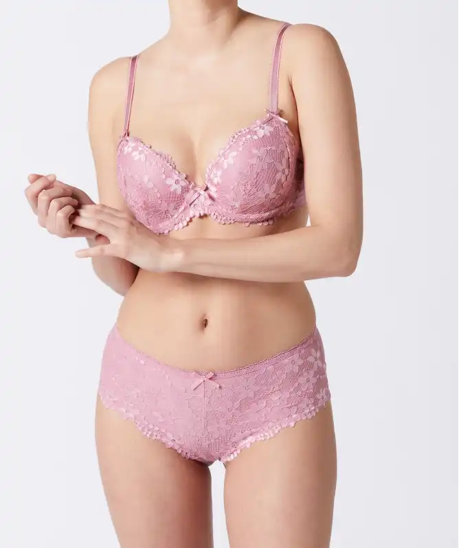 Push-up bh + slip in donkerroze