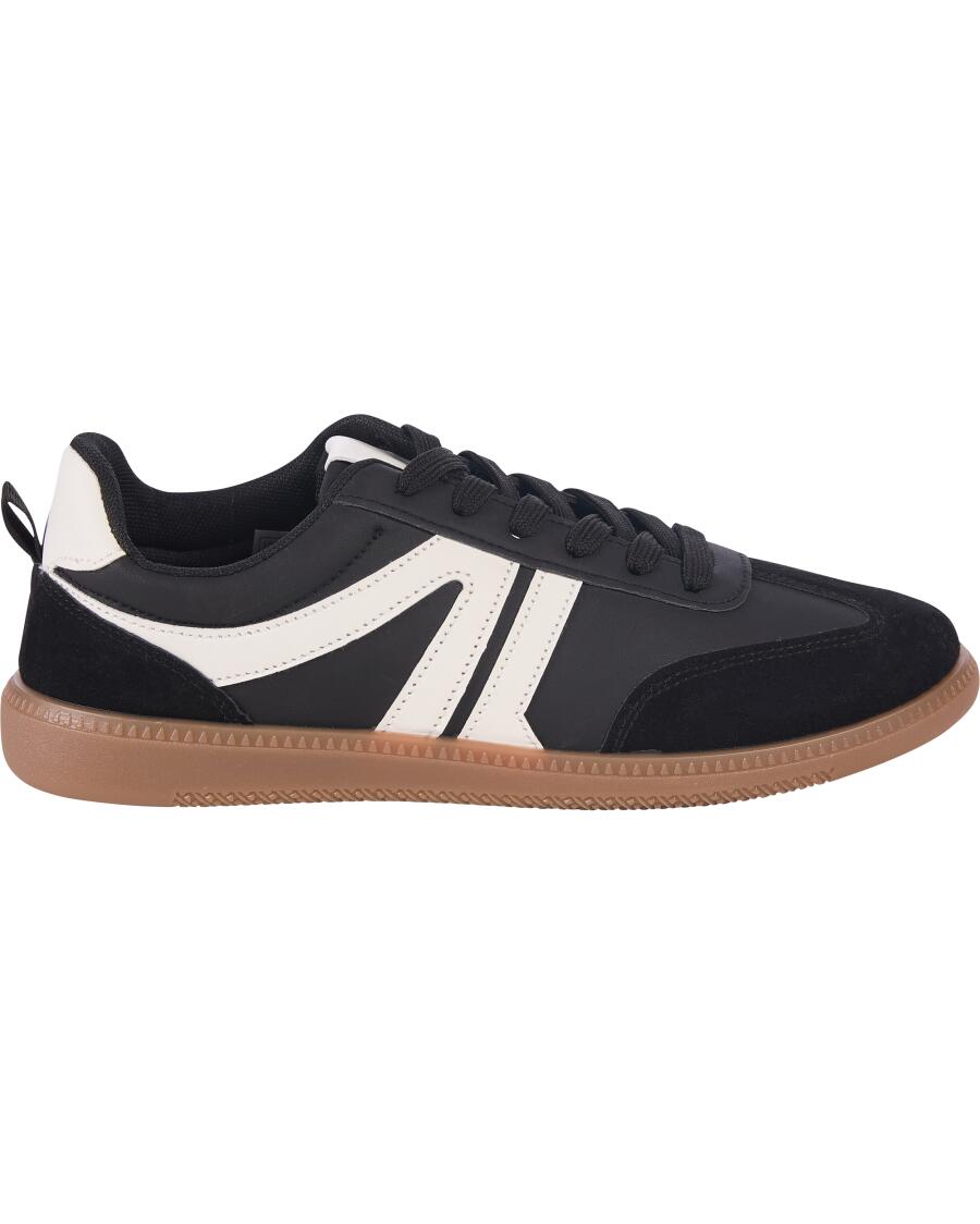 Sneaker mit Samtdetails schwarz/weiß