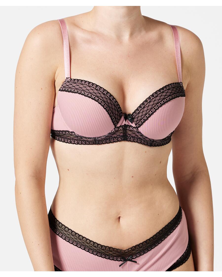 Strukturierter Push-up-BH altrosa