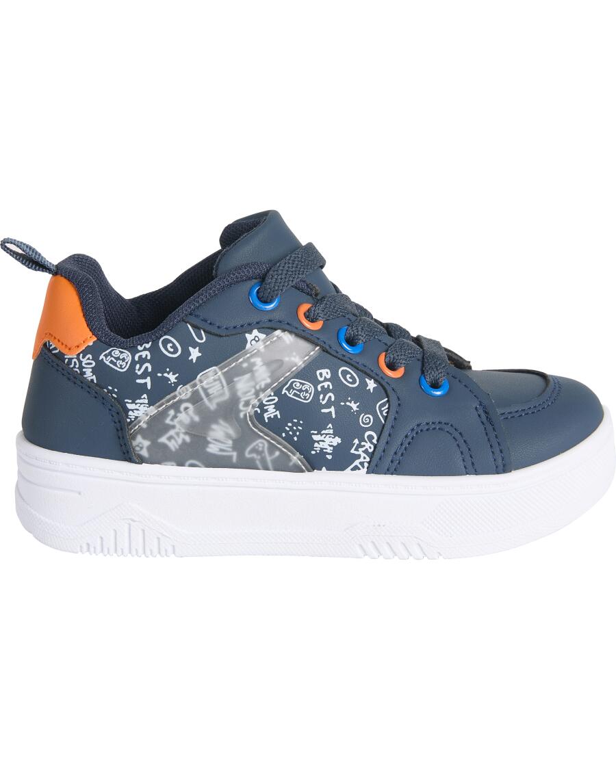 Sneaker mit Schriftzügen dunkelblau