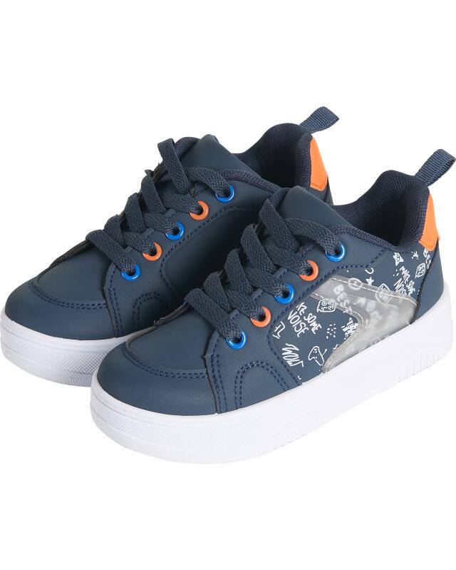 Baskets à inscriptions garçon, bleu marine (KiK Sneaker mit Schriftzügen (dunkelblau)) — KiK, produit allemand authentique au Maroc