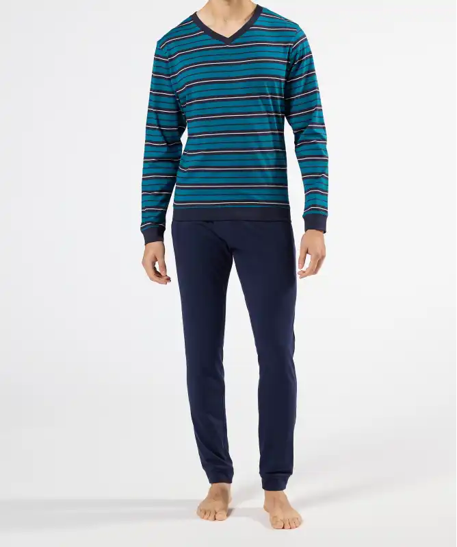 Pyjama met geribbelde boorden