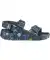 Bedruckte Badesandalen blau