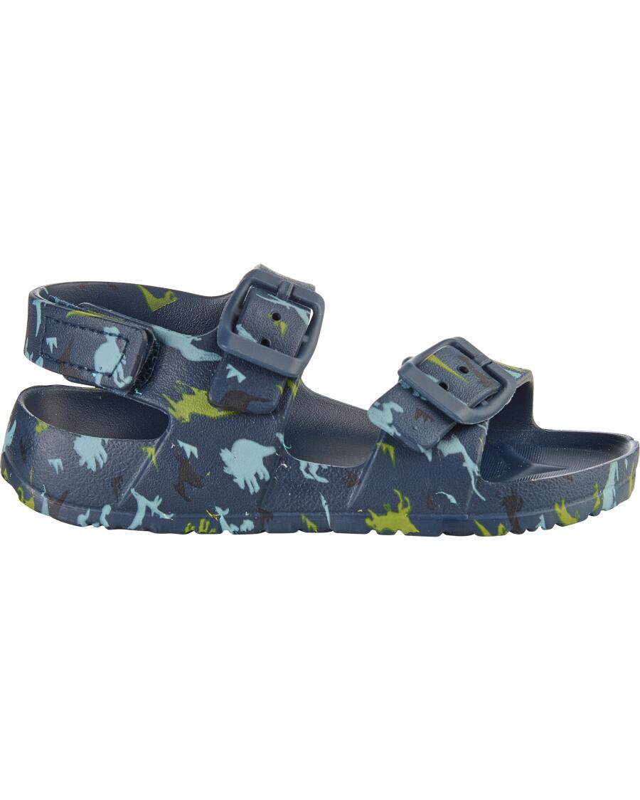 Bedrukte badslippers blauw