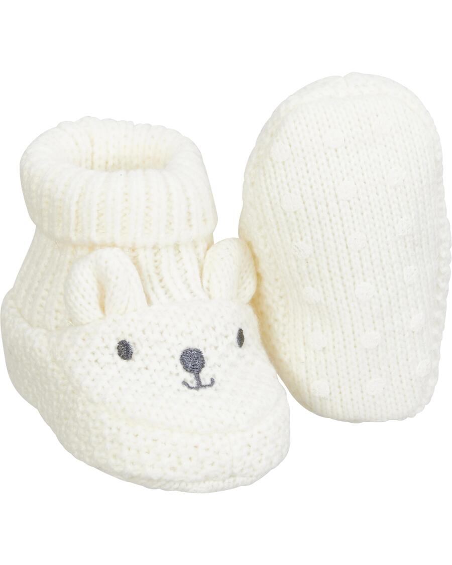 Baby-Strickschuhe offwhite
