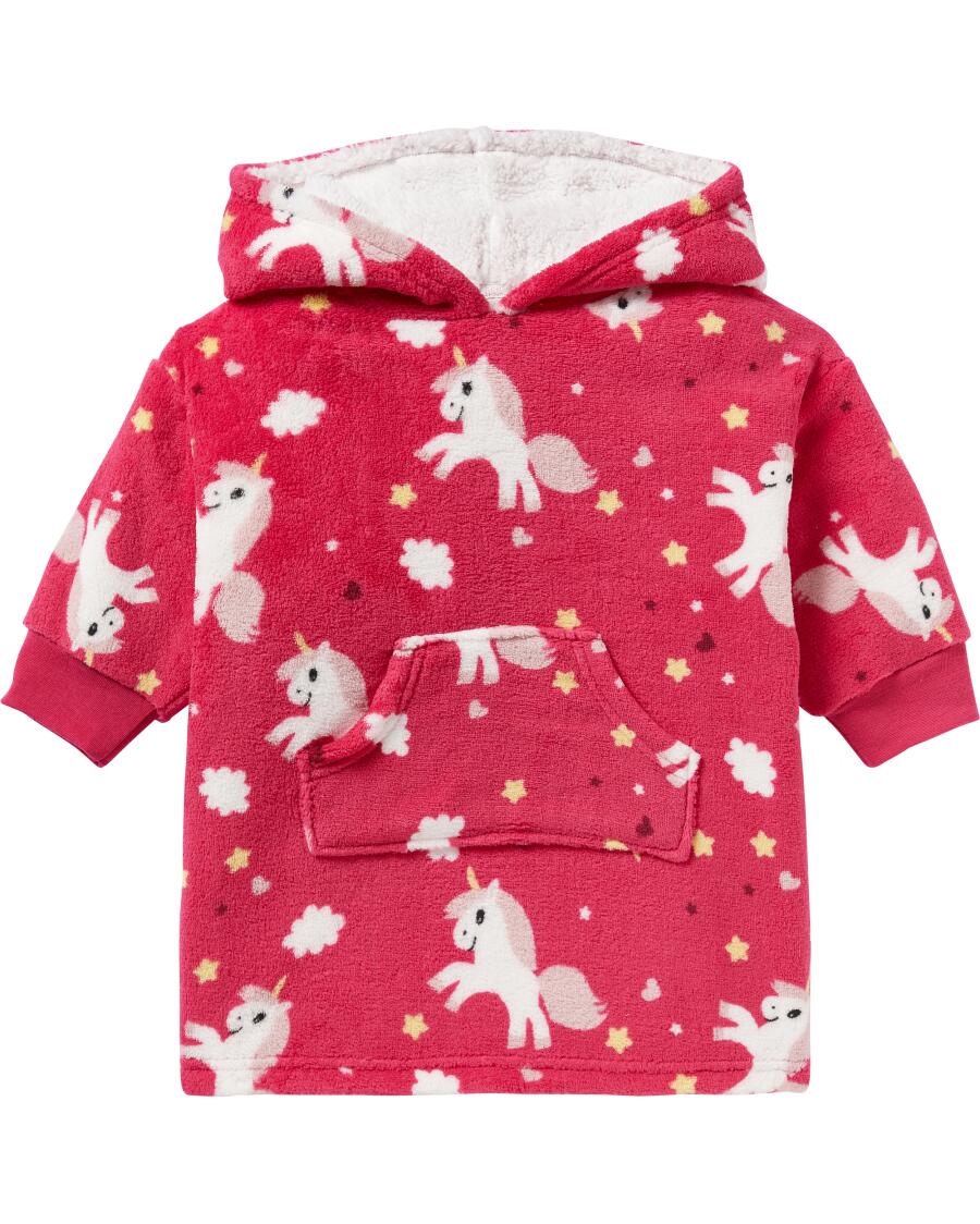 Flísová mikina oversize pink růžová