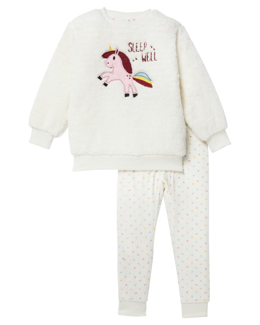 Fleece-Pyjama offwhite