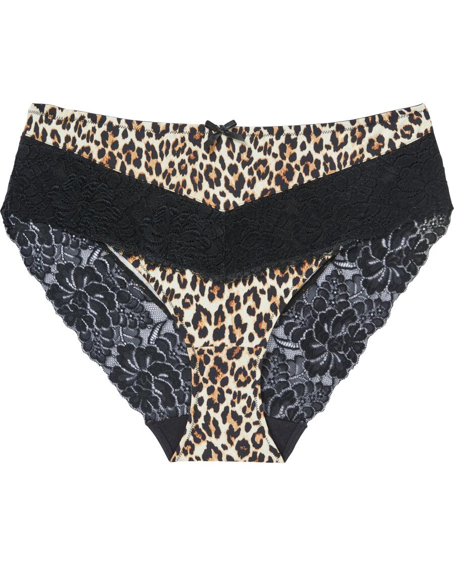 Slip mit Spitze Leopardendruck