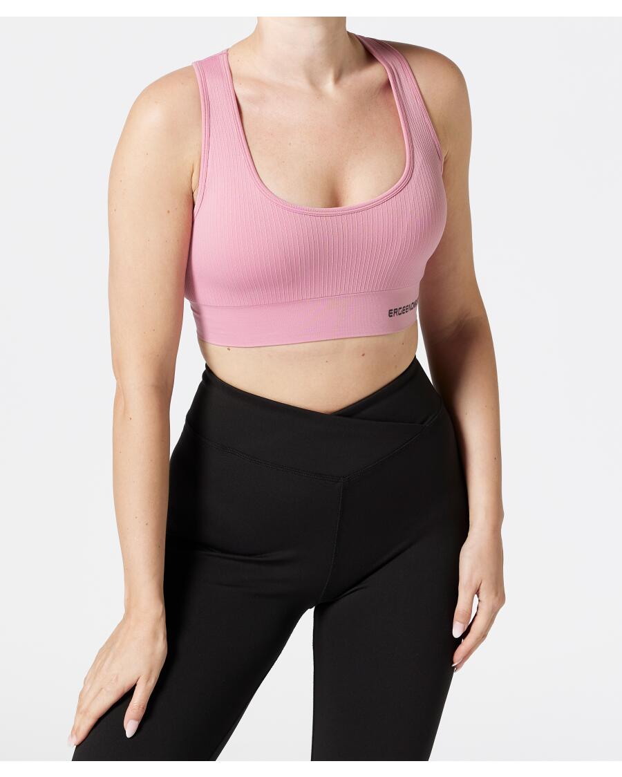 Naadloze sportbustier oudroze