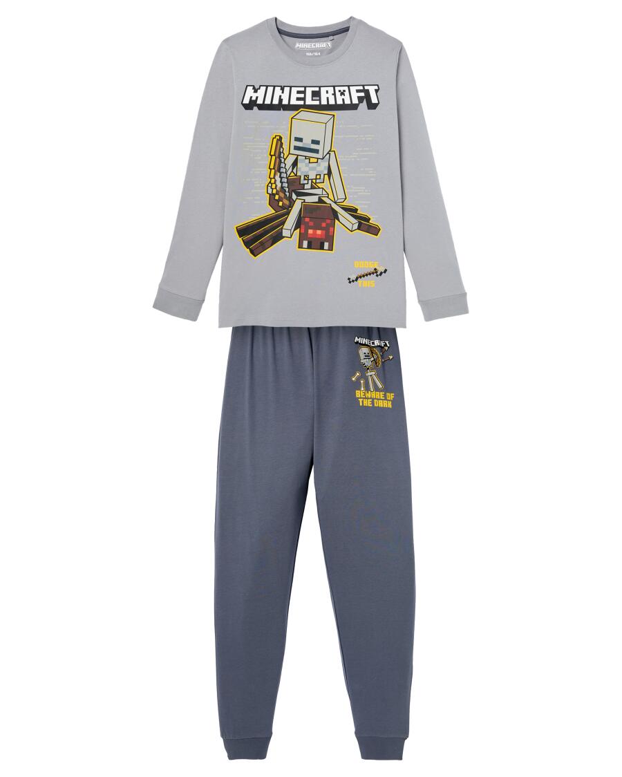 Minecraft Pyjama grau