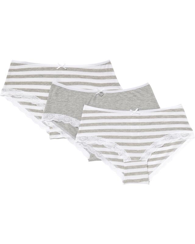 Shortys à bords en dentelle femme, gris chiné (KiK Pantys mit Spitzenkanten (grau melange)) — KiK, produit allemand authentique au Maroc