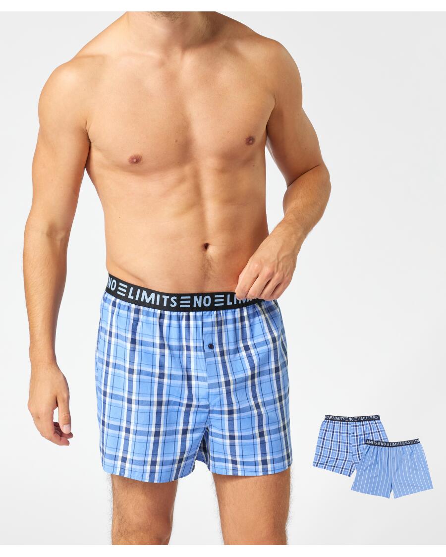 Boxershorts mit Schriftzug jeansblau hell