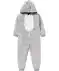 Fleece-Anzug mit Kapuze weiß
