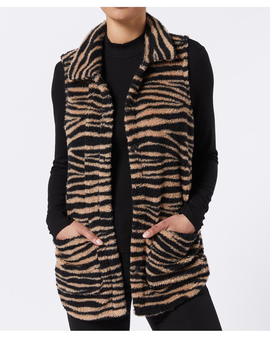 Fleeceweste Zebra Zebradruck