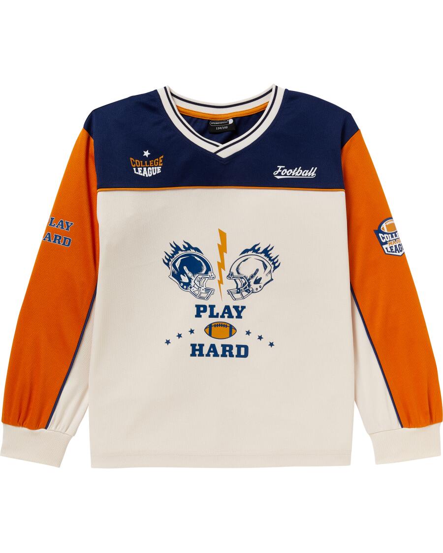 Sportshirt Football weiß