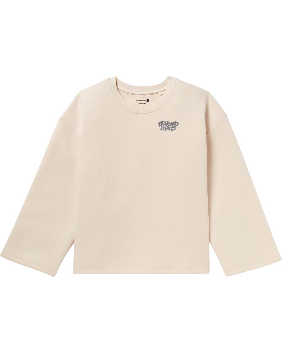 Sport-Sweatshirt mit Front- und Rückenprint weiß