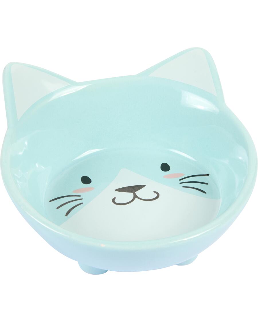 Futternapf fr Katzen, hellblau