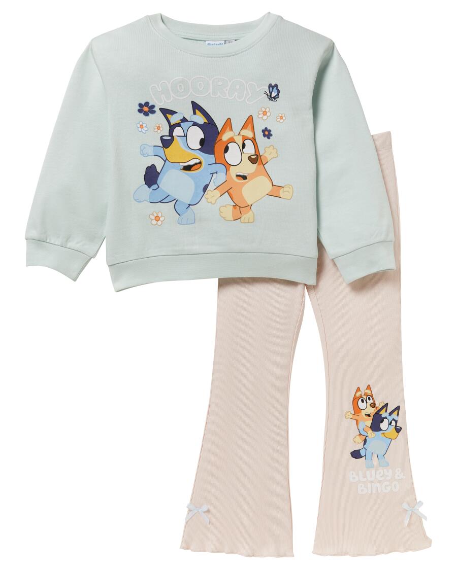 Bluey Sweatshirt + Leggings pink/blau