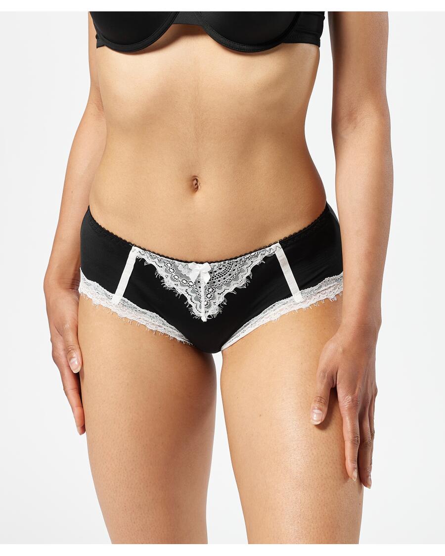 Panty mit Spitzeneinsatz schwarz