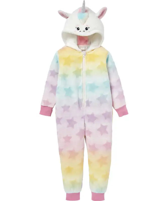 Fleece-Anzug Einhorn