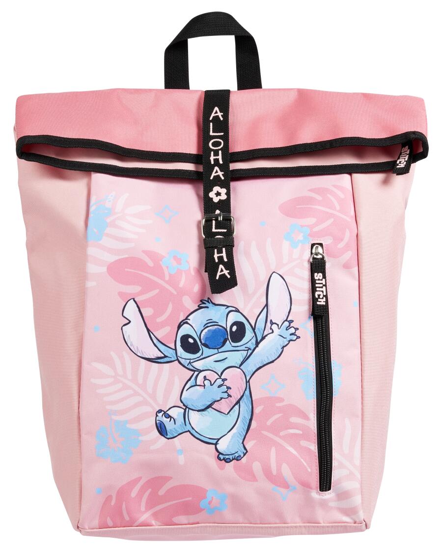 Stitch Rolltop-Rucksack rosa