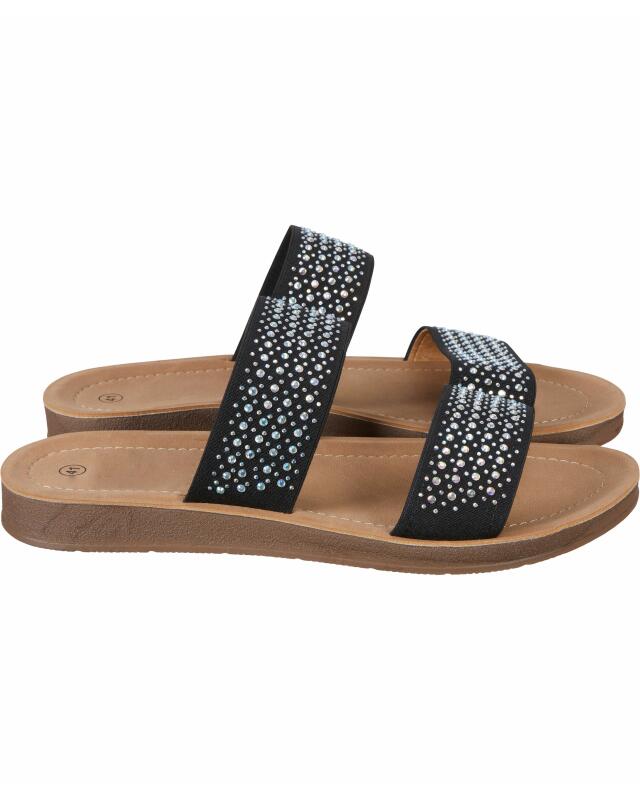 Sandals with rhinestones for women, black (KiK Sandalen mit Strasssteinen (schwarz)) — KiK, authentic German product in Morocco