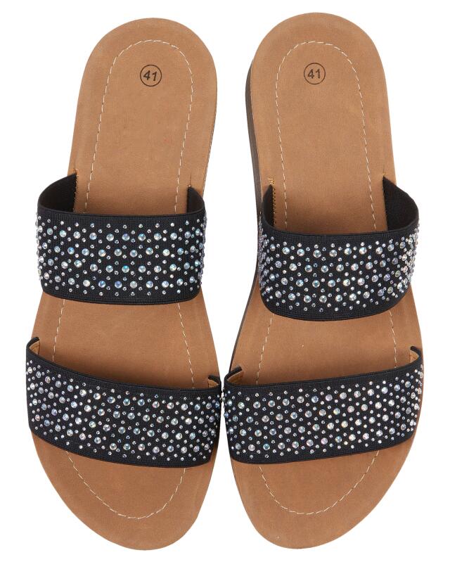 Sandals with rhinestones for women, black (KiK Sandalen mit Strasssteinen (schwarz)) — KiK, authentic German product in Morocco