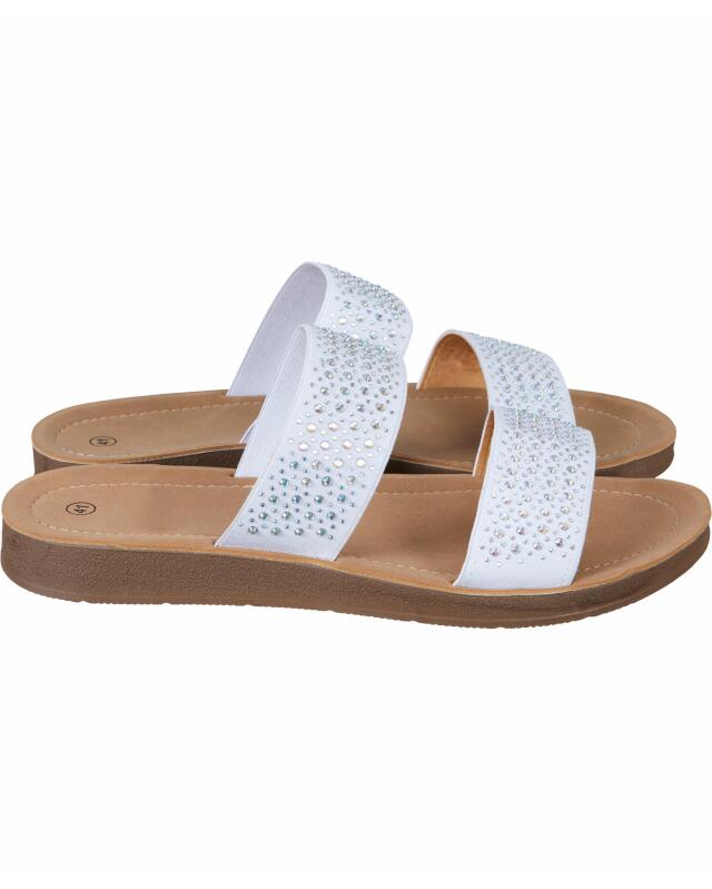 Sandals with rhinestones for women, white (KiK Sandalen mit Strasssteinen (weiß)) — KiK, authentic German product in Morocco