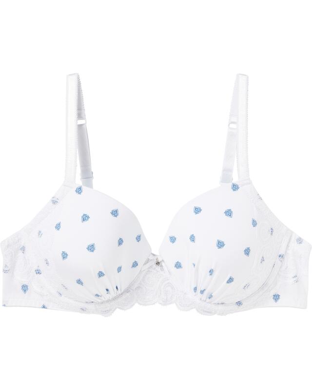 Soutien-gorge à motifs femme, blanc cassé imprimé (KiK Blau gemusterter BH (offwhite bedruckt)) — KiK, produit allemand authentique au Maroc