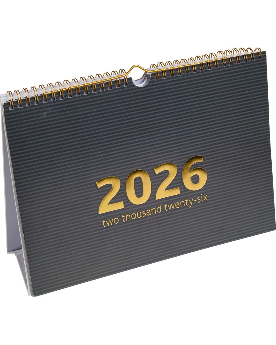 Tisch-Familienkalender 2026 schwarz
