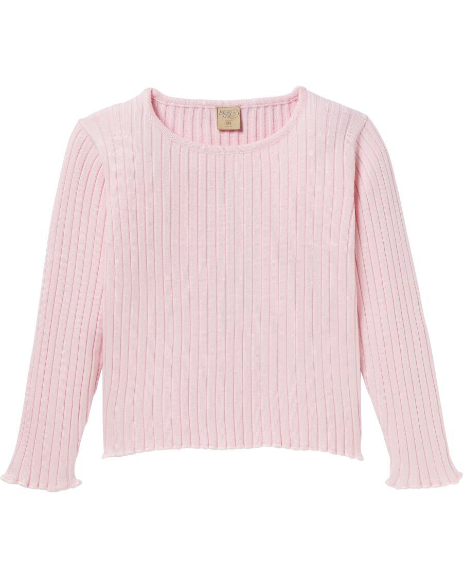 Langarmshirt mit Rollsaum rosa