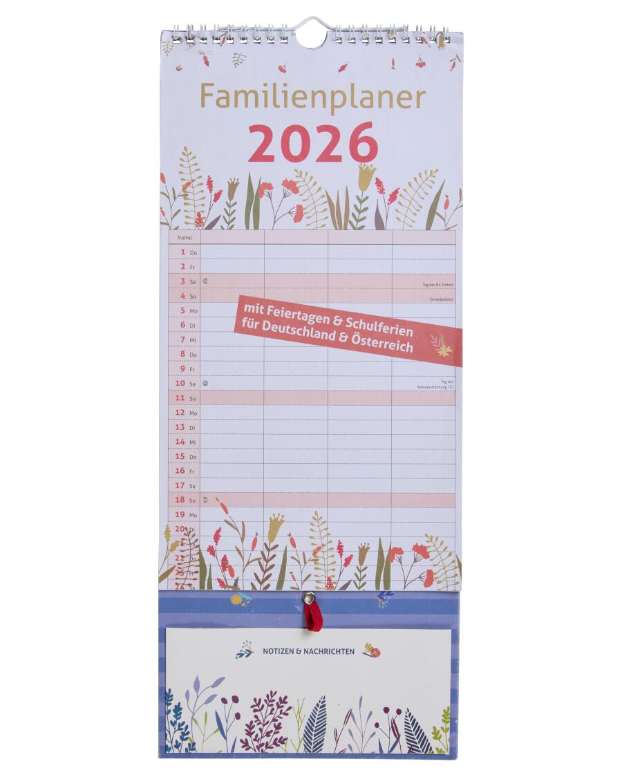 Familien-Wandkalender 2026 bunt
