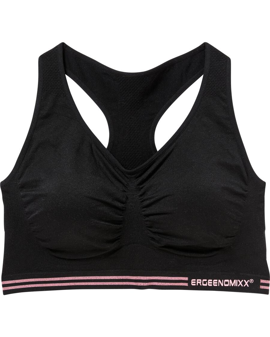 Sport bustier met V-hals zwart