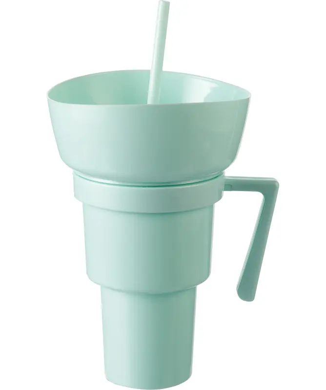 Trinkbecher mit Schale und Strohhalm