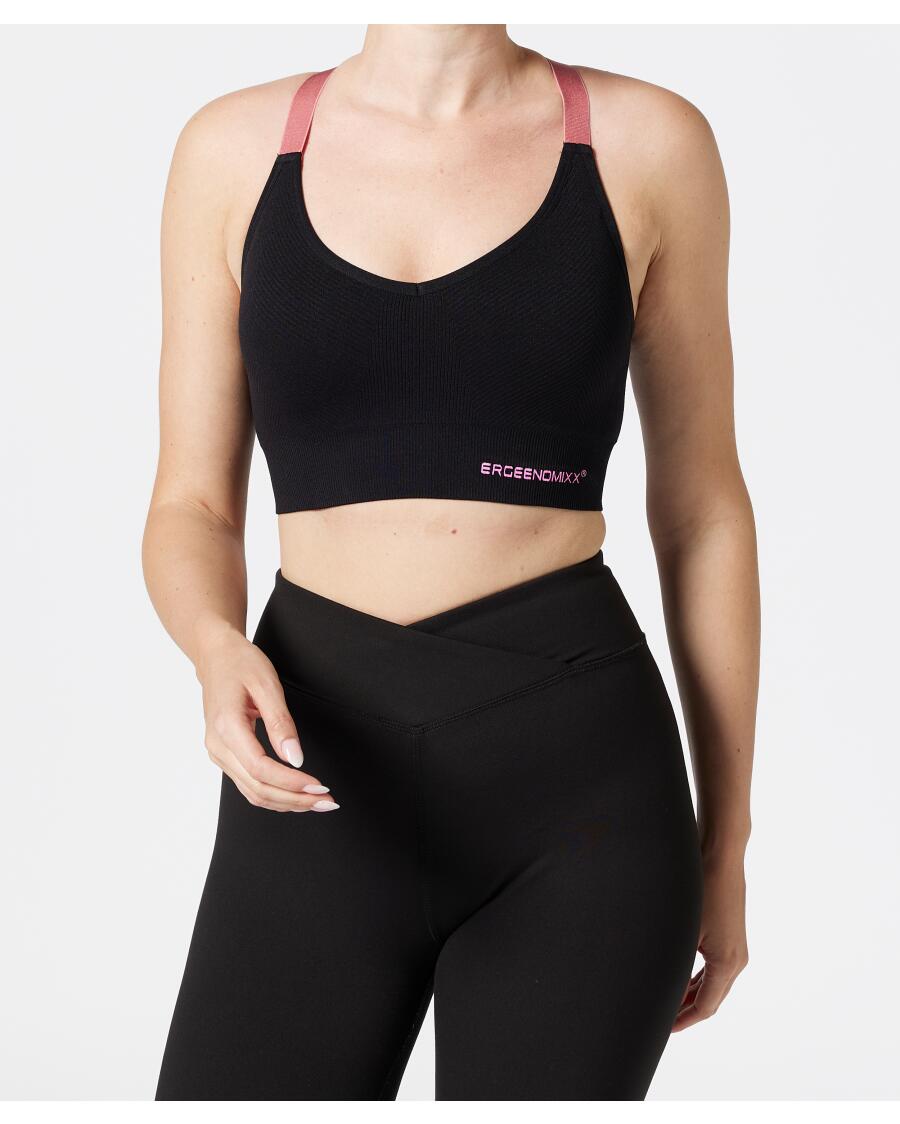 Strukturiertes Sport-Bustier schwarz