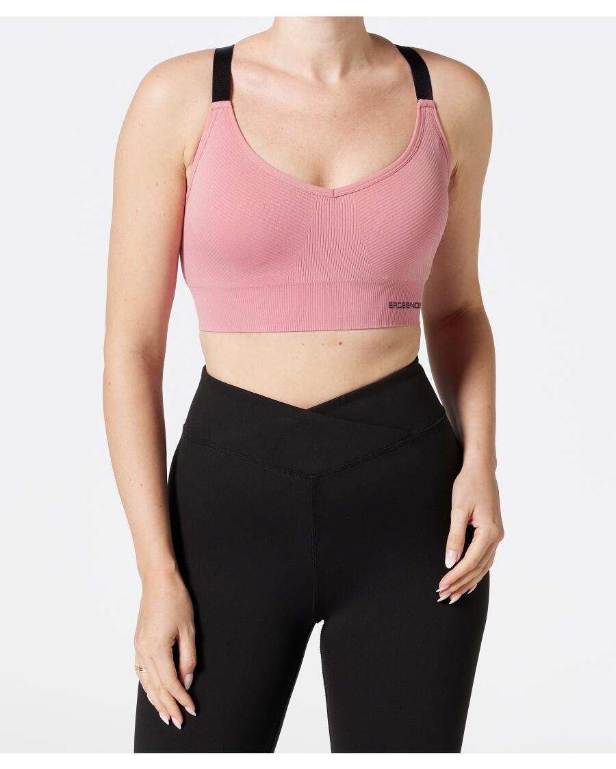 Strukturiertes Sport-Bustier altrosa