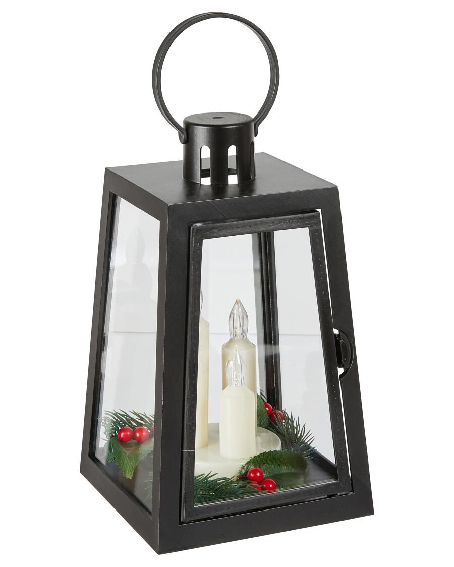 Vánoční LED lucerna černá