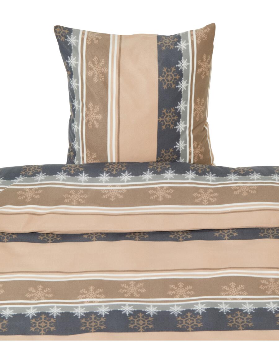 Fleece-Bettwäsche Beige